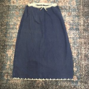 Handmade Linen Skirt With Crochet Details